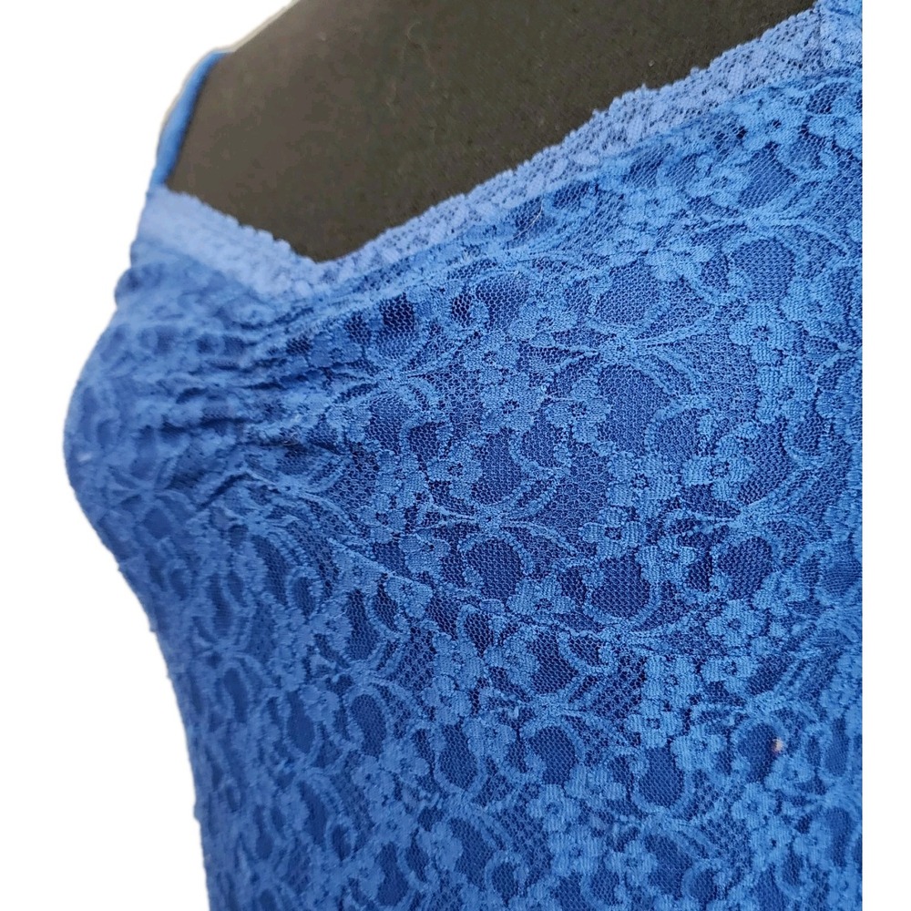 Y2K Aeropostale Lace Babydoll Mini Dress Blue Slip SZ S Vintage Lingerie Fairy - Picture 9 of 14